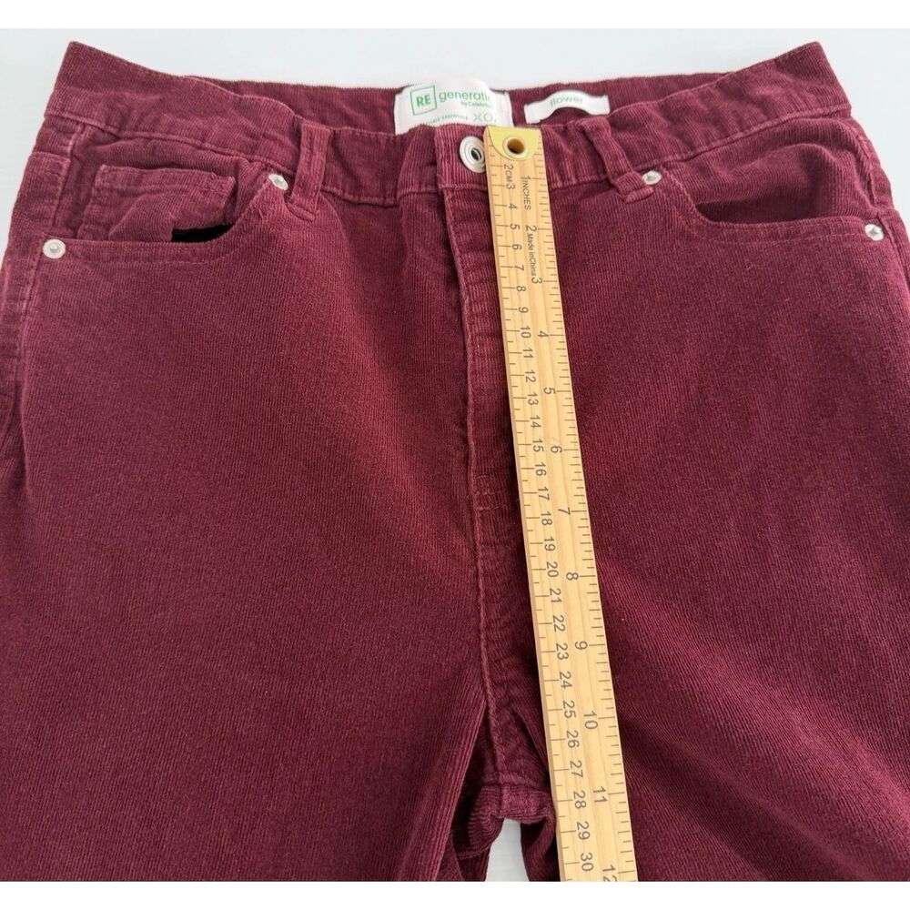 Celebrity Pink Flower Corduroy Flare Jeans Burnt Red Size 11/30 (Fit 30x29) - Picture 5 of 12